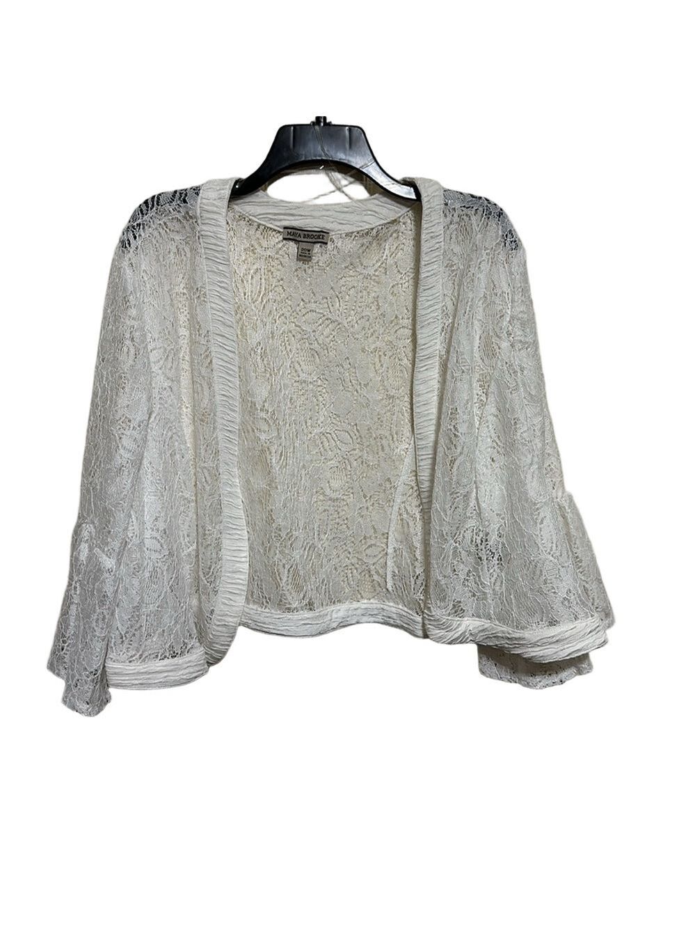 NWT Maya Brooke Women's White Plus Size 20W‎ Lace Jacket Dress